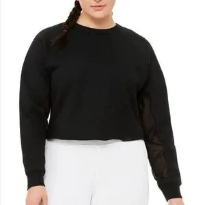 Alo Yoga Transcend Cutout Crop Pullover In Black M